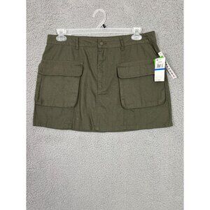 Tinseltown Juniors' Olive Green Denim Mini Skirt Front Pockets XL New With Tag's